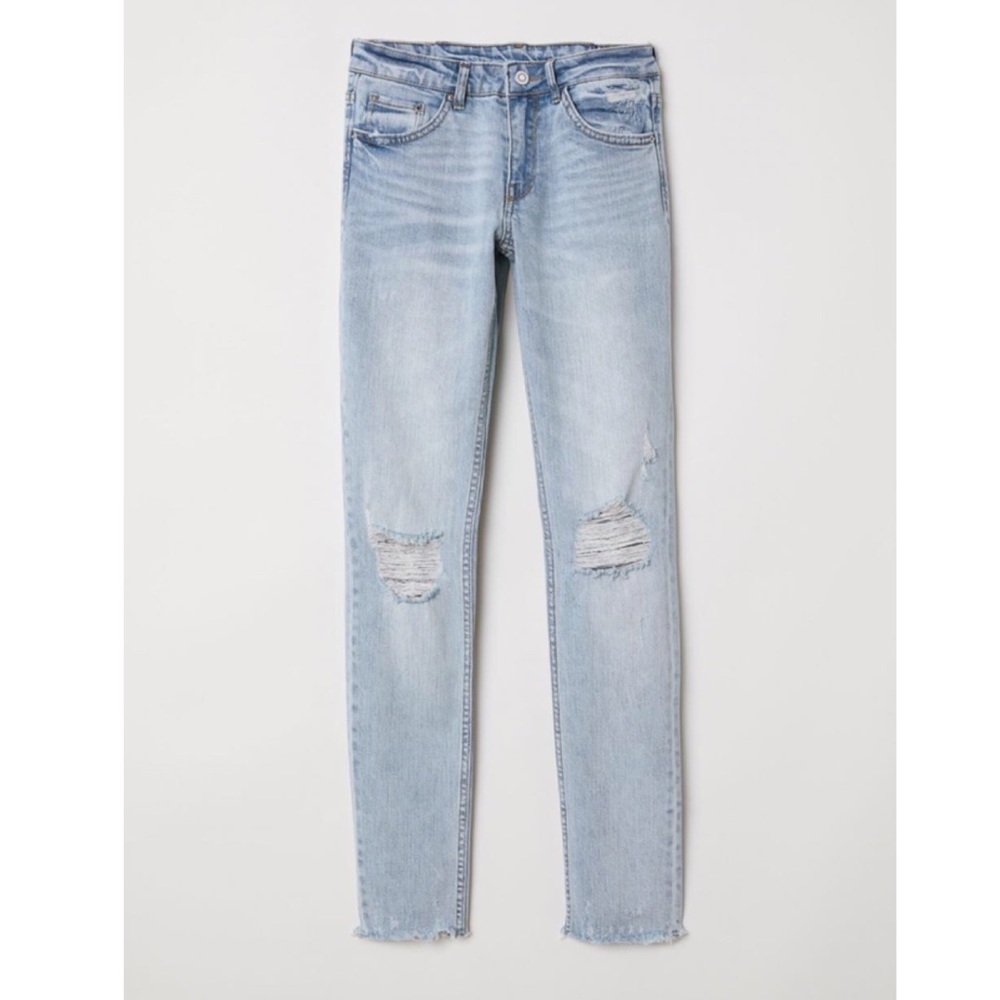 H&M Skinny Low Waist Frayed Lights